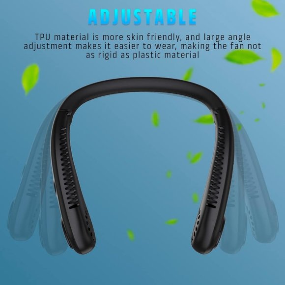 Portable Neck Fan, 360°Cooling Personal Fan, Hands Free Bladeless Fan, No Leaf - Picture 6 of 9